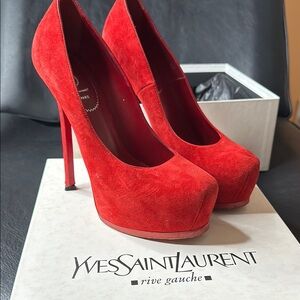 Yves Saint Laurent Red Heels with High Stiletto and Platform